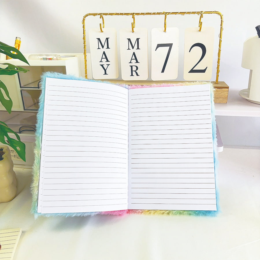 Caderno de pelúcia diário de gato fofo A5