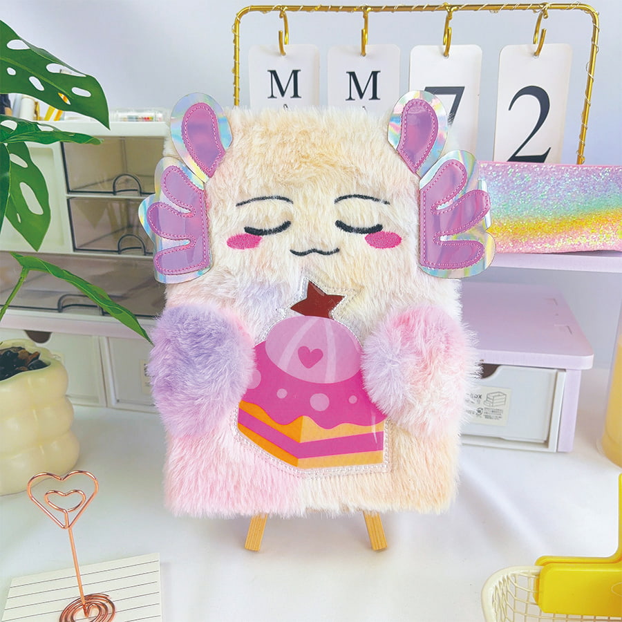 Caderno de pelúcia diário de monstro fofo A5